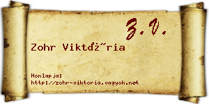 Zohr Viktória névjegykártya